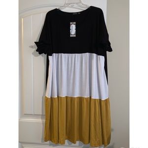 Colorblocked swing dress